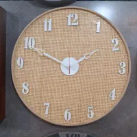 ساعت دیواری با حصیر بامبو طبیعی