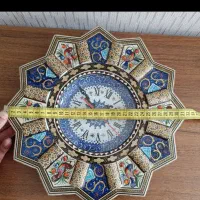 ساعت مینو کاری مسی چوبی دست ساز