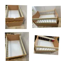 تخت گهواره ای چوبی کنار مادر در حد نو