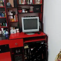میز آرایشی بهمراه میز کامپیوتر قفسه دار