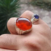 انگشتر عقیق دستساز تراش جواهری