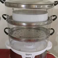 بخارپز سه طبقه استیل appex