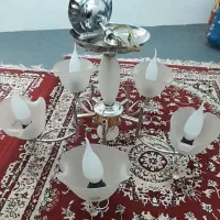 ۲ عدد لوستر ۵ شاخه با لامپ در حد نو