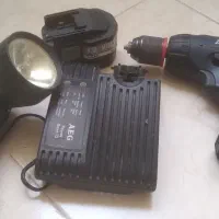 مجموعه دریل شارژر باطری چراغ قوه AEG