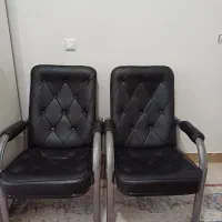 صندلی اداری یا انتظار 2 عدد چرم