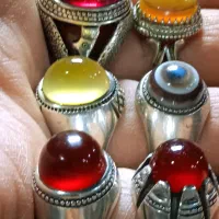 انگشتر عقیق یمنی تراشدار یاقوت رکابها ممی سعادت|جواهرات|اسلام‌شهر, شهرک مفیدی|دیوار