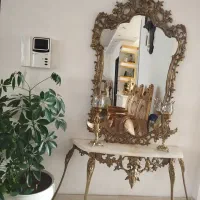 آیینه و شمعدانی برنز