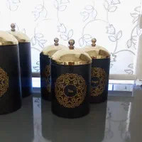 ست جا برنجی و حبوبات و ادویه ۱۶ تیکه|ظروف نگهدارنده، پلاستیکی، یکبارمصرف|ایلام, |دیوار