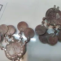 آویز روسری سکه ای و مهره مرجان