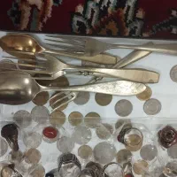انگشتر و سکه وقاشق وچنگال نقره|کلکسیون سکه، تمبر، اسکناس|کاشان, آیت الله سعیدی|دیوار