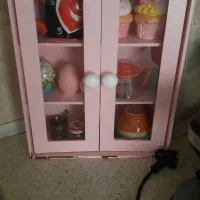 شلف چوبی صورتی جای ماگ دکوری