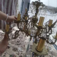 یک جفت لوستر برنز ۱۰ شعله|لوستر و چراغ آویز|کرمانشاه, |دیوار