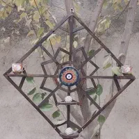 شلف دیواری و جاکلیدی چوبی گره چینی|کتابخانه، شلف، قفسه‌های دیواری|آفتاب, |دیوار