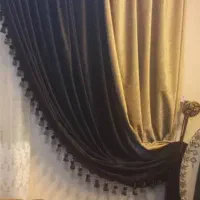 والان پرده مخمل قهوه ای دو تا|پرده، رانر، رومیزی|کرج, چهارصد دستگاه|دیوار