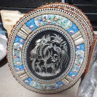 ساعت قاب خاتم کاری صنایع دستی قلمزنی جادستمالی