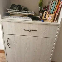 کتابخانه ۴ طبقه با کمد و کشو از جنس ملامینه سفید|کتابخانه، شلف، قفسه‌های دیواری|مشهد, کوثر|دیوار