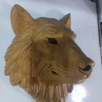 مجسمه چوبی یا دیوارکوب ببر و گرگ
