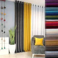 پرده مخمل و کتان پانچی  نصب تحویل سریع