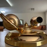 لوستر برنجی دیواری دو شاخه