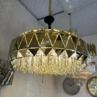 لوستر کریستال الماسی ۶۵ سانت طلایی