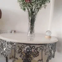 میز‌برنزی‌با‌سنگ‌سفید‌شفارشی۸‌طرف‌تاج‌گل|میز تلفن|تبریز, |دیوار