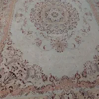 یک جفت فرش۱۲متری تمام اکرلیک گل ابریشم برجسته