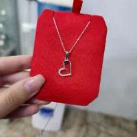 پلاک زنجیر طرح قلبی نقره اصلی