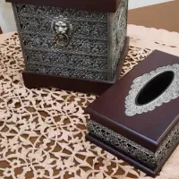 ست سطل زباله و جای دستمال کاغذی بسیار زیبا|صنایع دستی و سایر لوازم تزئینی|رشت, نیکمرام|دیوار