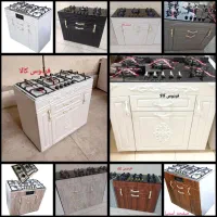 اجاق گاز طرح فر کابینتی 5رنگ رویه استیل وشیشه5شعله