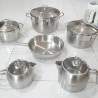 سرویس قابلمه استیل کرکماز اصل ترکیه با کتری قوری|ظروف پخت‌وپز|تهران, نیروی هوایی (پیروزی)|دیوار