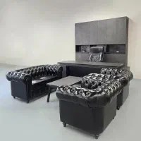 میز مدیریت کتابخانه جا دار درب شیشه ایی