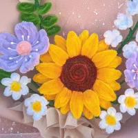 گل پیپ پاکن و روبانی|گل مصنوعی|اقلید, |دیوار