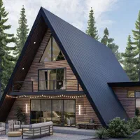 طراحی نقشه کشی کلبه ویلا ساختمان سازه روف گاردن 3d