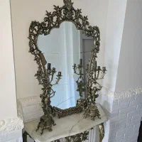 لوستر آینه شمعدان کنسول برنز