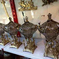 ست ۴ تیکه بلور ساکورای ژاپن پایه برنز برنجیان|ظروف سرو و پذیرایی|ارومیه, |دیوار