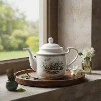 قوری بزرگ استوانهای ویلیج چینی زرین ایران|قوری، کتری، قهوهساز دستی|تهران, بازار|دیوار