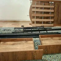 تخت دو طبقه چوبی سالم و شیک مناسب اتاق های کوچک|تخت و سرویس خواب|شاهرود, |دیوار