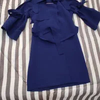 مانتو آبی کاربنی در حد نو سایز 1