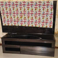 میز تلویزیون با شیشه و چوب