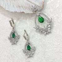 ست جواهر زمرد اشکی از نـقره شـاهـکار|جواهرات|ارومیه, |دیوار