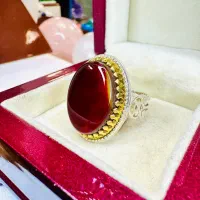 انگشتر فوق کلکسیونی عقیق سرخ هاله دار صفوی خراسانی|بدلیجات|تبریز, |دیوار