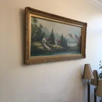 نقاشی منظره رنگ و روغن روی بوم