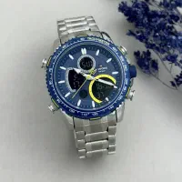 ساعت مچی فسیل دوزمانه رنگ نقره‌ای