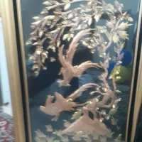 ۳عددتابلو مس کاری.طلا کوب.گلدوزز دستی  وسایل انتیک