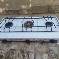 قلیون برنجی و گاز رومیزی سه شعله|صنایع دستی و سایر لوازم تزئینی|گناباد, |دیوار