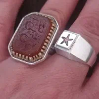 فروش انگشتر نقره دست ساز عقیق یمن خط استاد حمد|جواهرات|اصفهان, فیض|دیوار