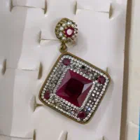 گردن آویز نقره با سنگ عقیق و الماس تراش .