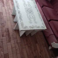 میز عسلی با چهارتا گل میز چوبی