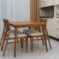 میز ناهار خوری چهارنفره چوب راش کاملا نوع