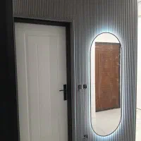 آینه دوسرگرد نوار مشکی همراه نور مخفی همراه ارسال|آینه|ساری, |دیوار